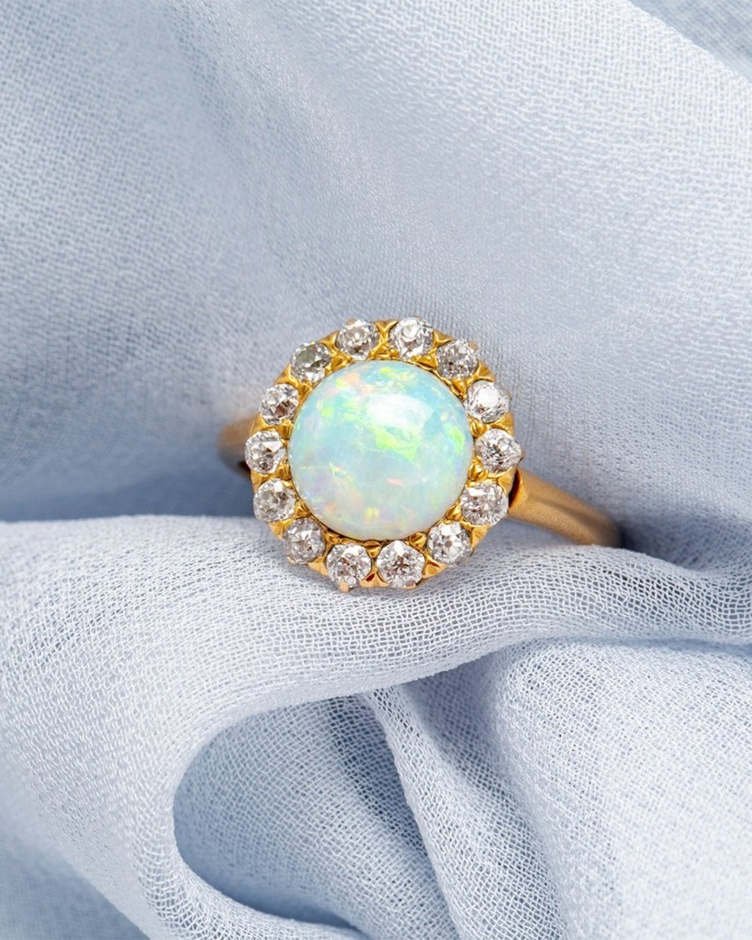colored engagement rings opal engagement rings round cut