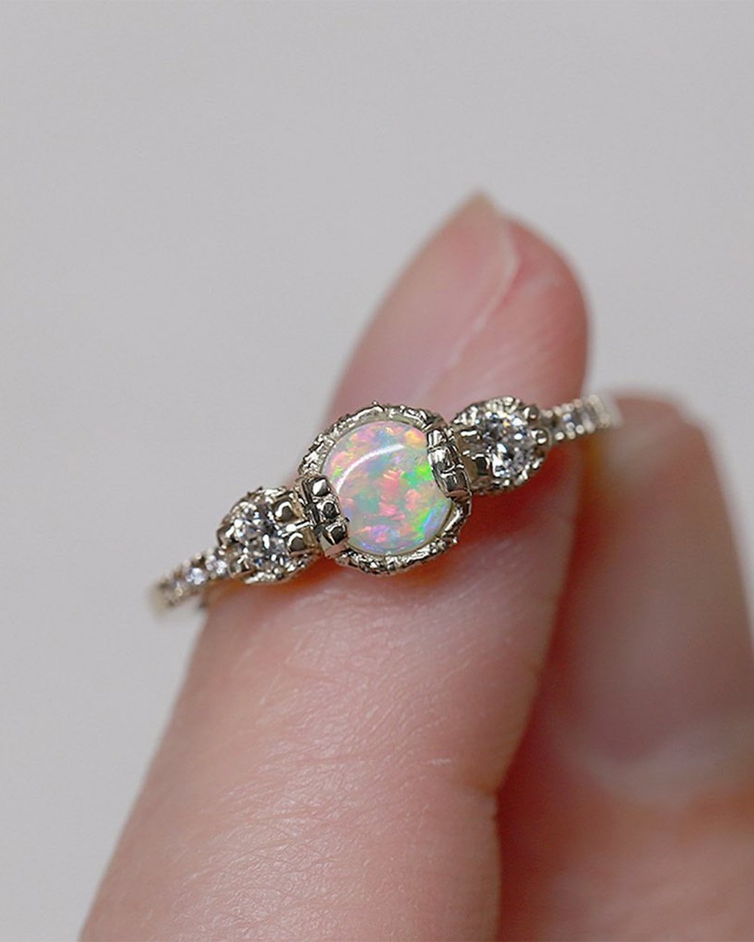 colored engagement rings opal engagement rings unique