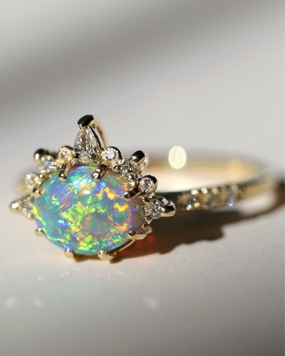 colored engagement rings opal rings