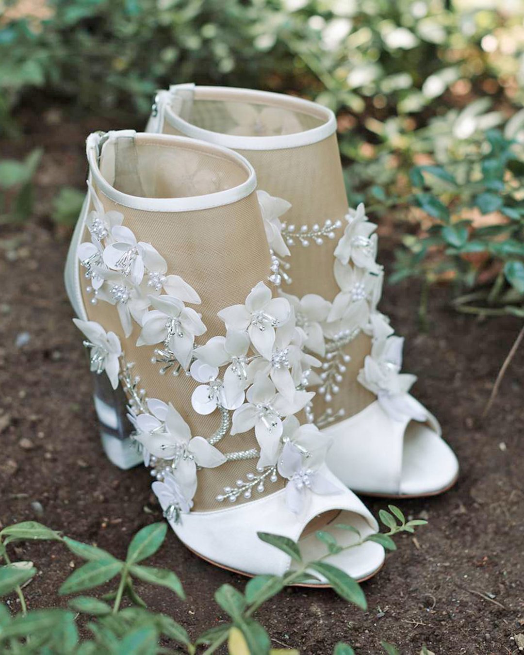 comfortable wedding shoes white with floral 3d low heels gretchengause