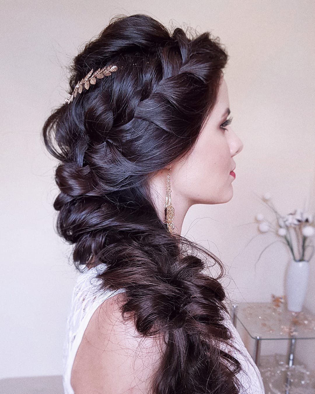 elegant wedding hairstyles side volume braid irinafarfallina