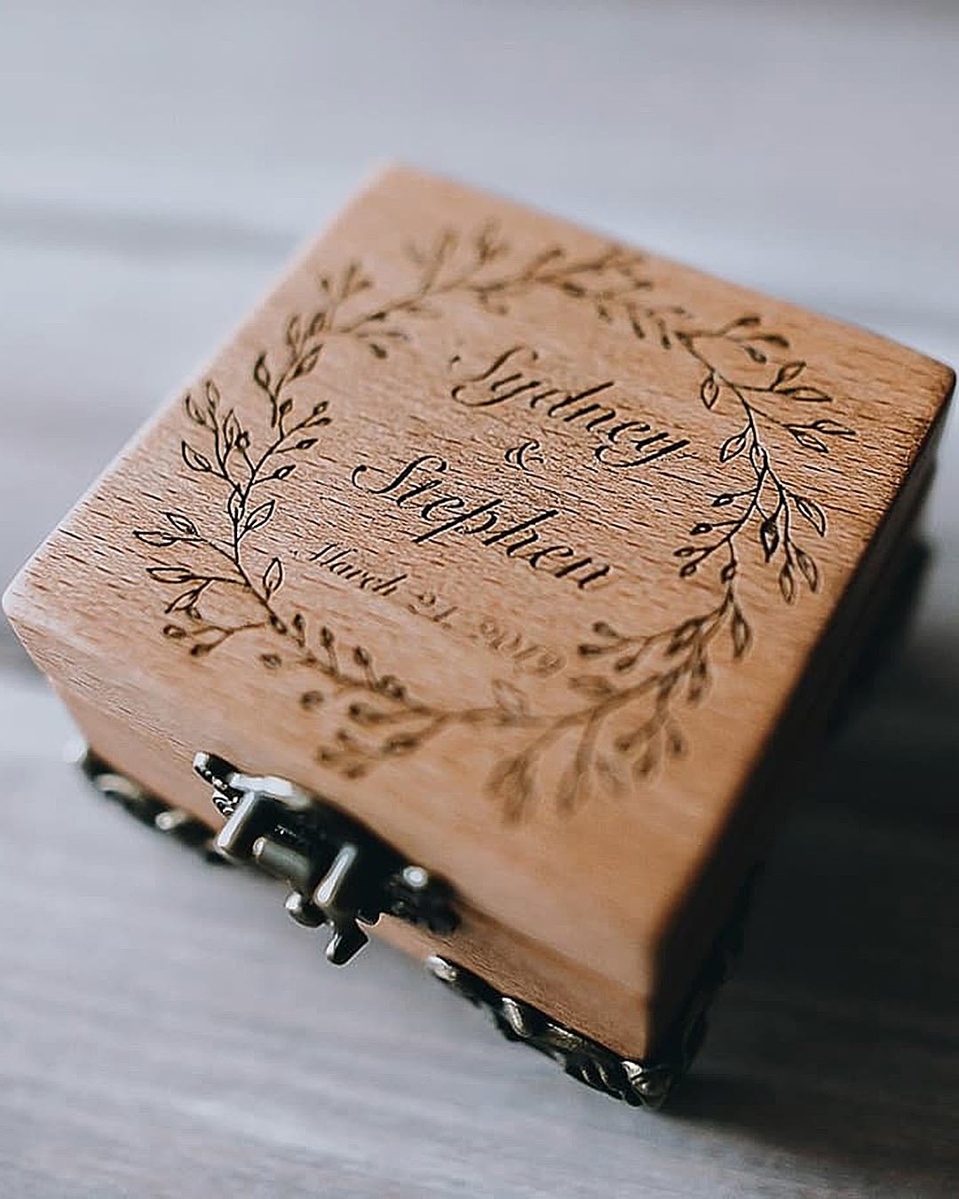 engagement ring boxes country style engraved ring box