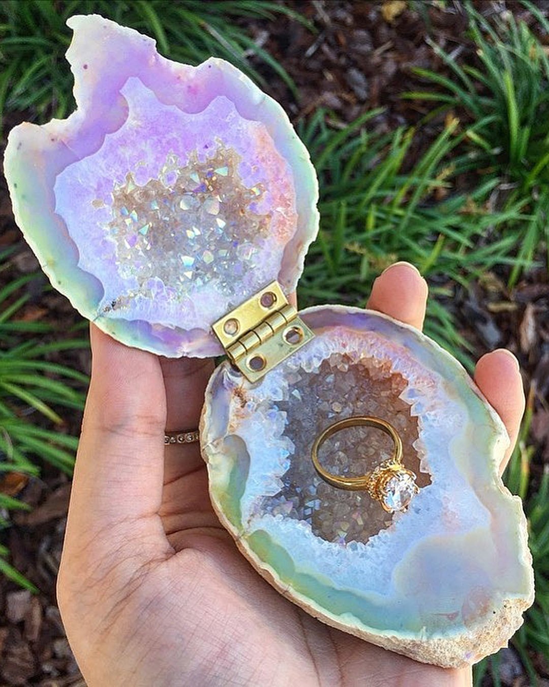 engagement ring boxes unique geode ring box