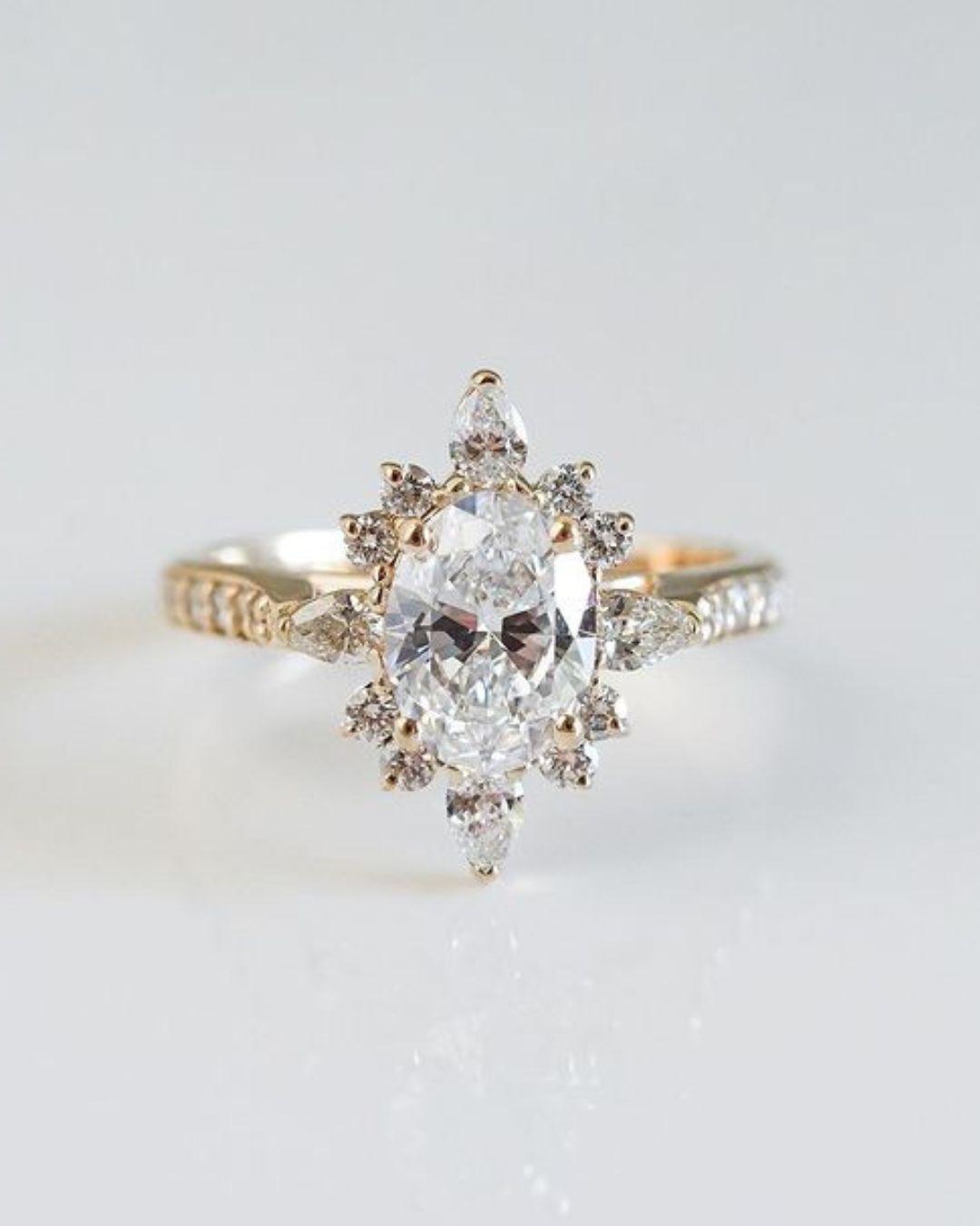 gold engagement rings in unique style rings