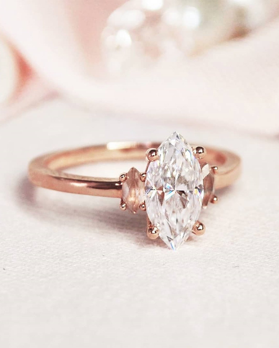 gold engagement rings marquise cut engagement rings