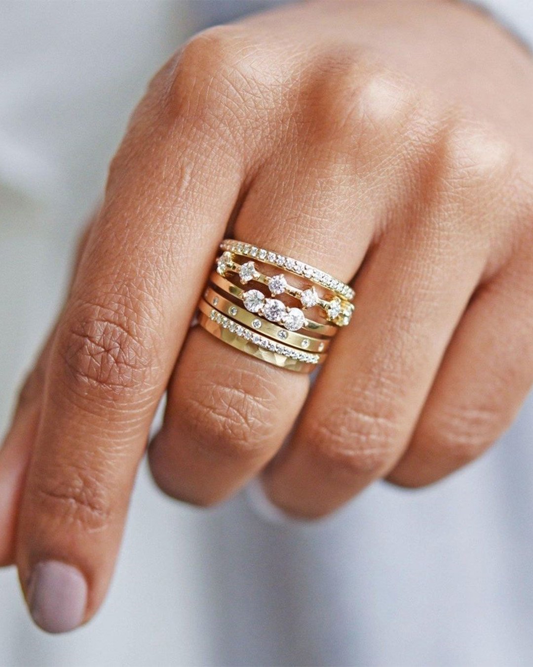 gold engagement rings stackable rings
