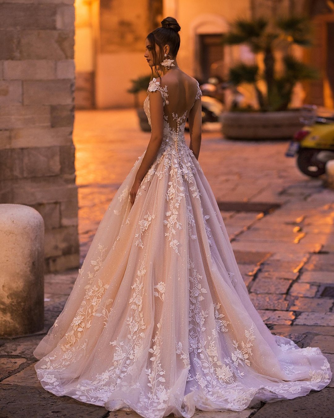 most pinned wedding dresses a line lace romantic naviblue