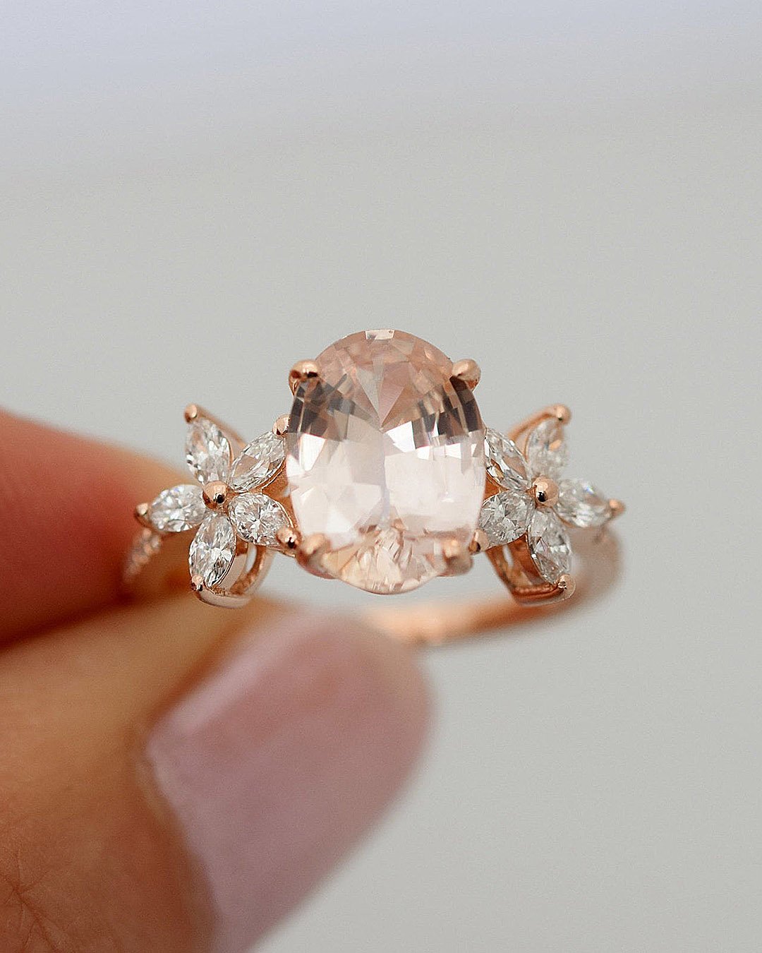 oval engagement rings unique rose gold