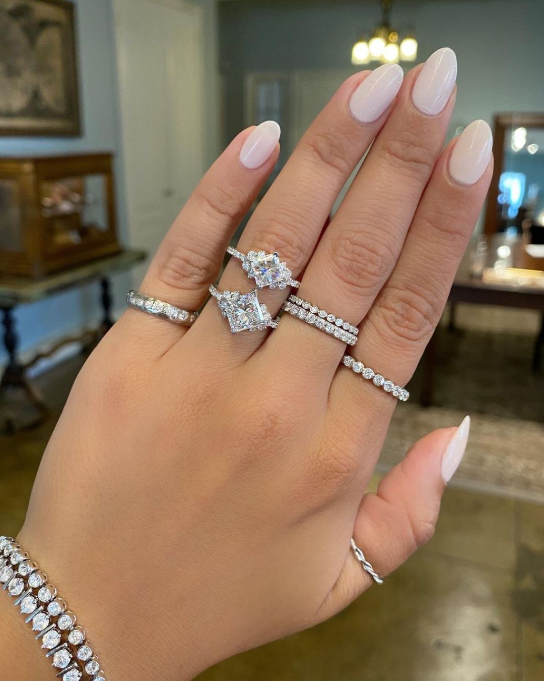 princess cut engagement rings diamond ring in set1