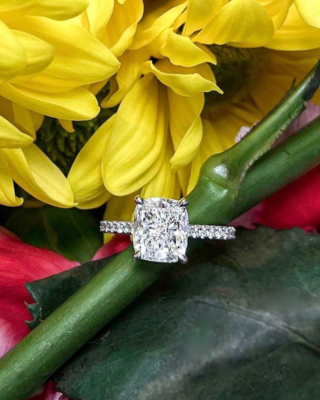 princess cut engagement rings white gold ring1
