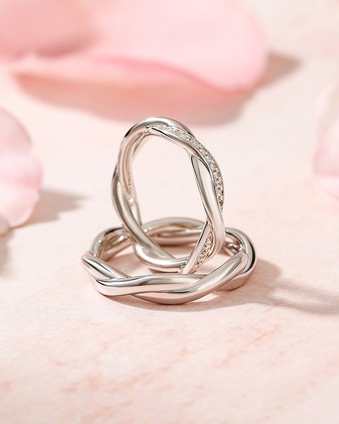 promise rings modern twisted couple rings