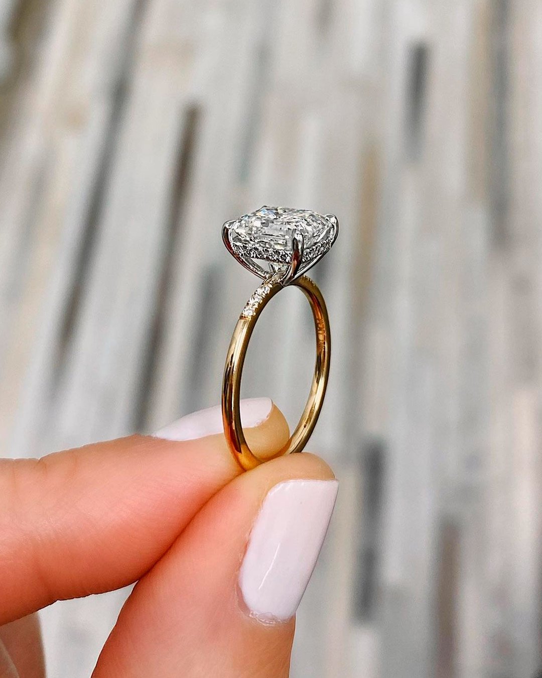rose gold engagement rings asscher cut diamond solitaire