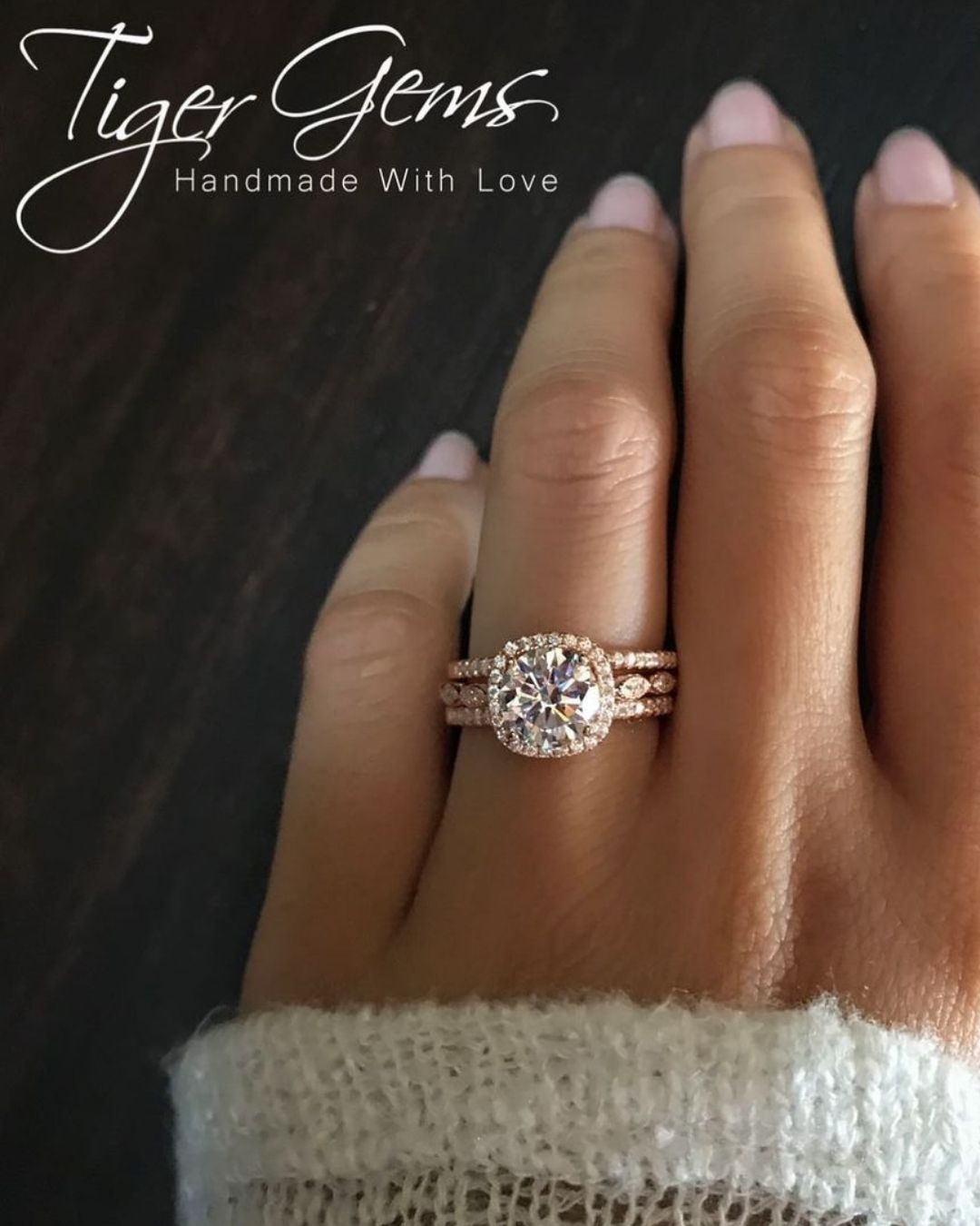 rose gold engagement rings diamond rings2