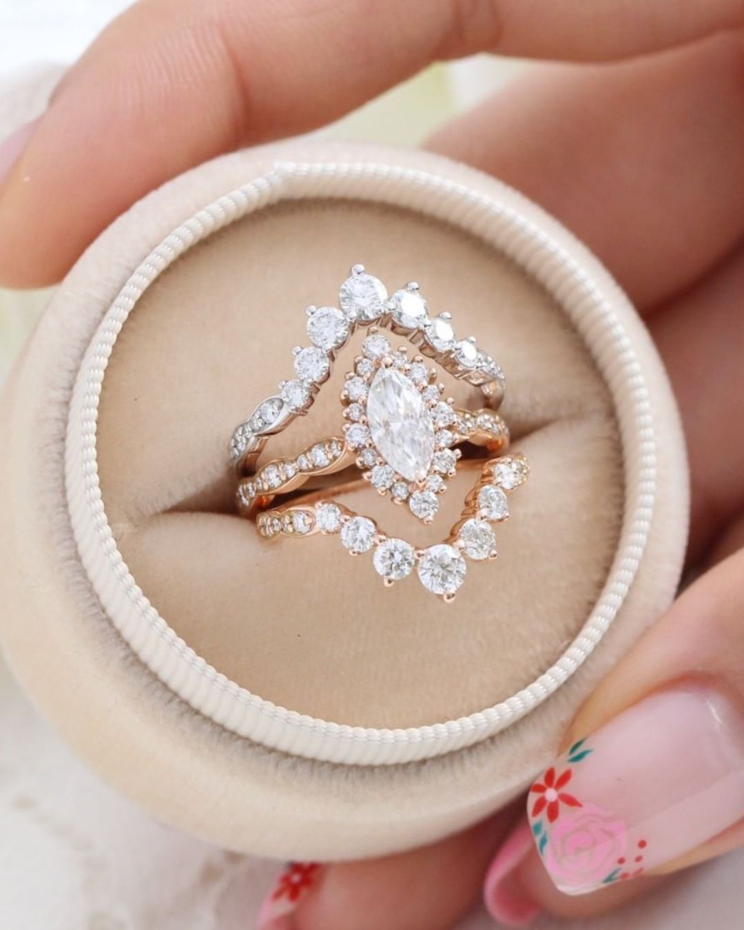 rose gold engagement rings pave diamond rings1
