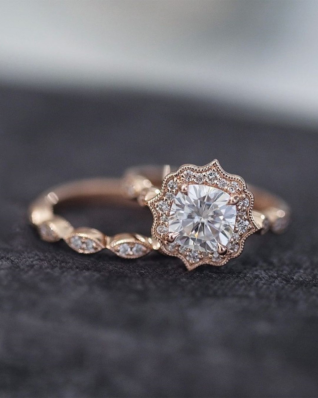 rose gold engagement rings vintage engagement rings
