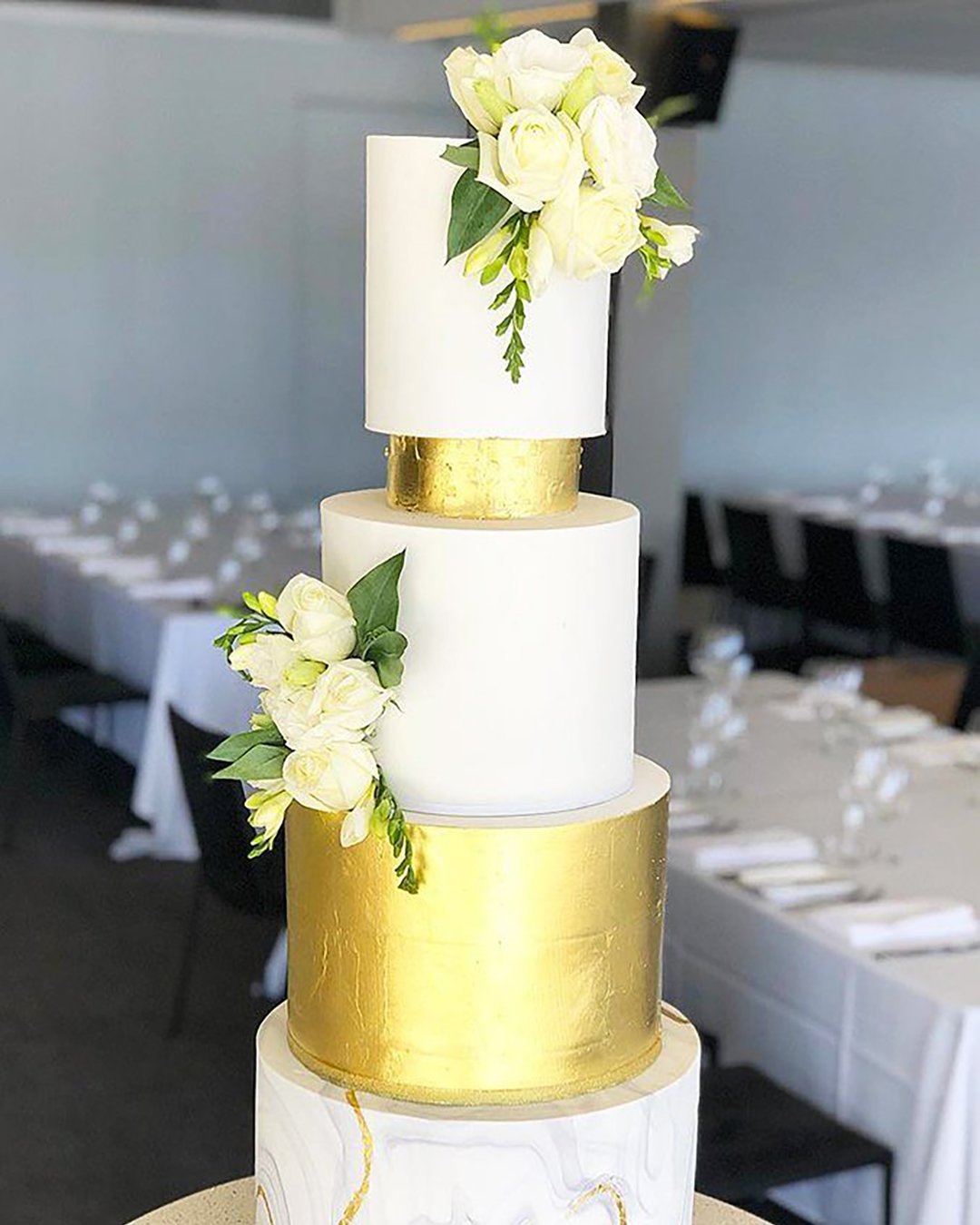 simple elegant chic wedding cakes cake with gold cremedelacakess