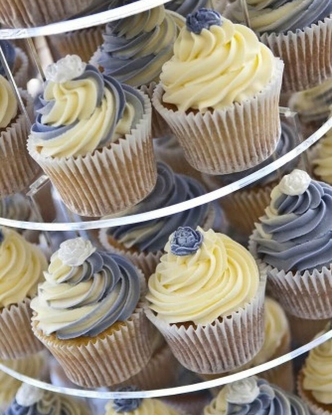 unique wedding cupcake ideas blue yellow cupcake jane rose cakes