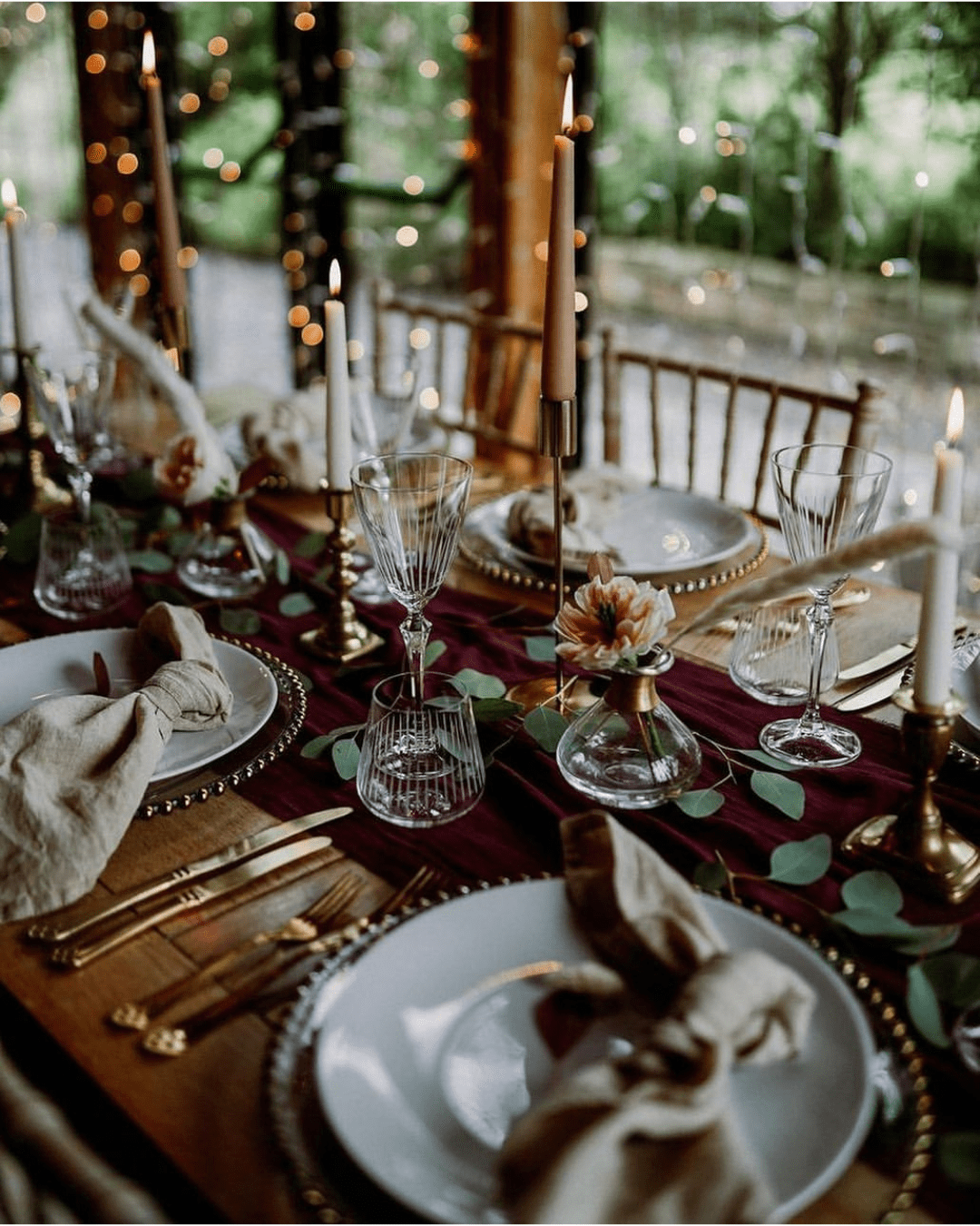 velvet wedding decor burgundy table runner