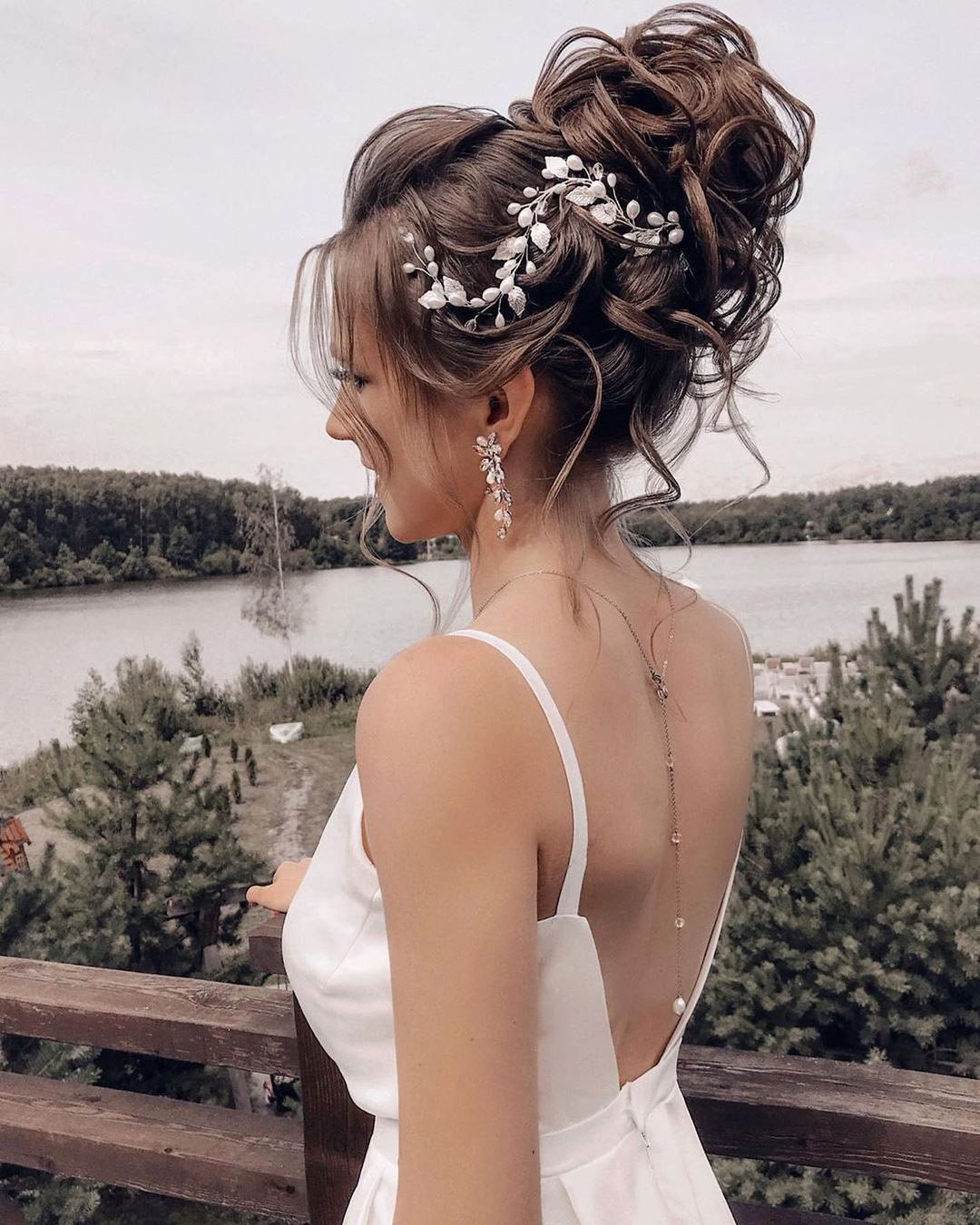 high bun hairstyle for gown