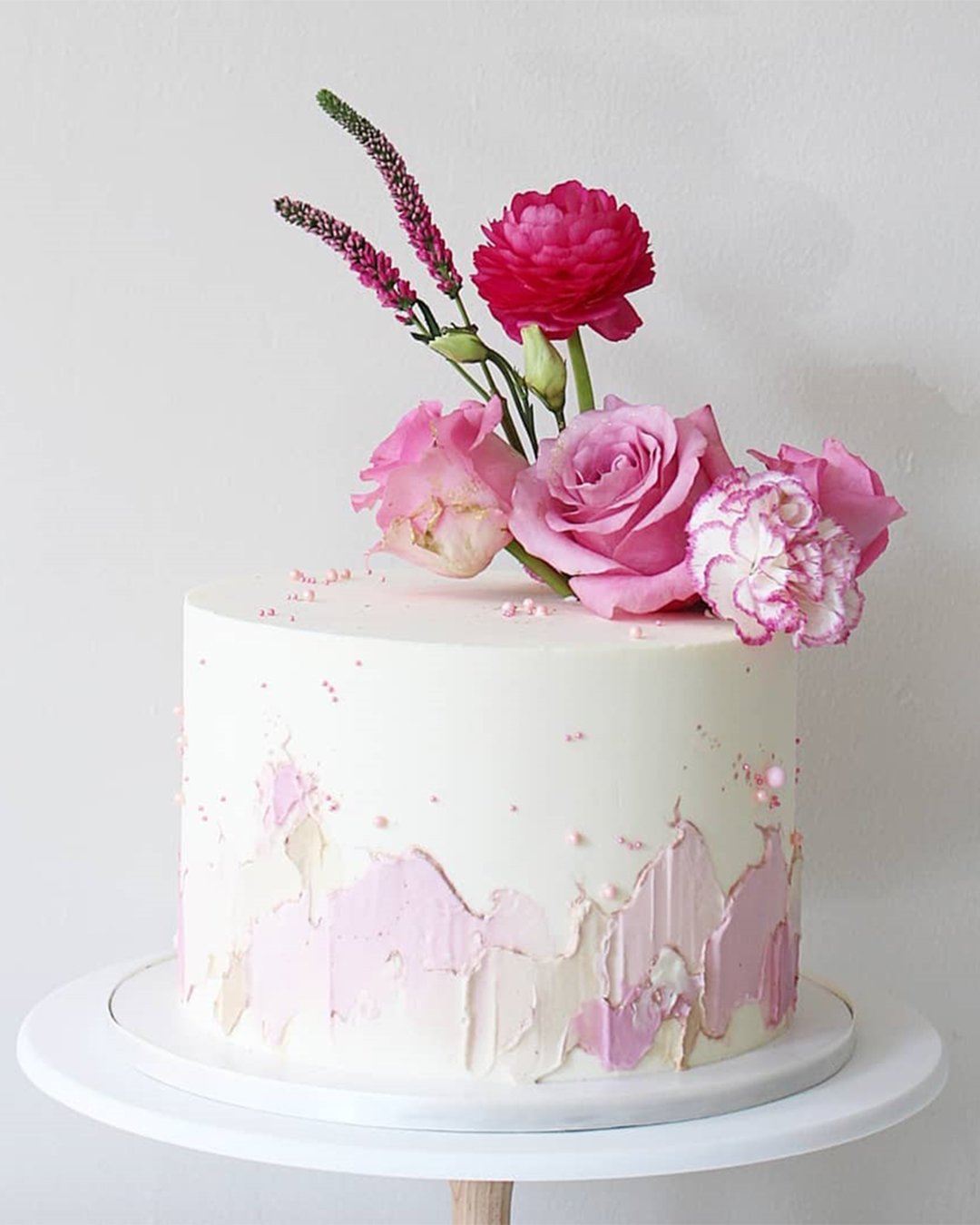 wedding cake trends small tender pinl cake soulcakeshop