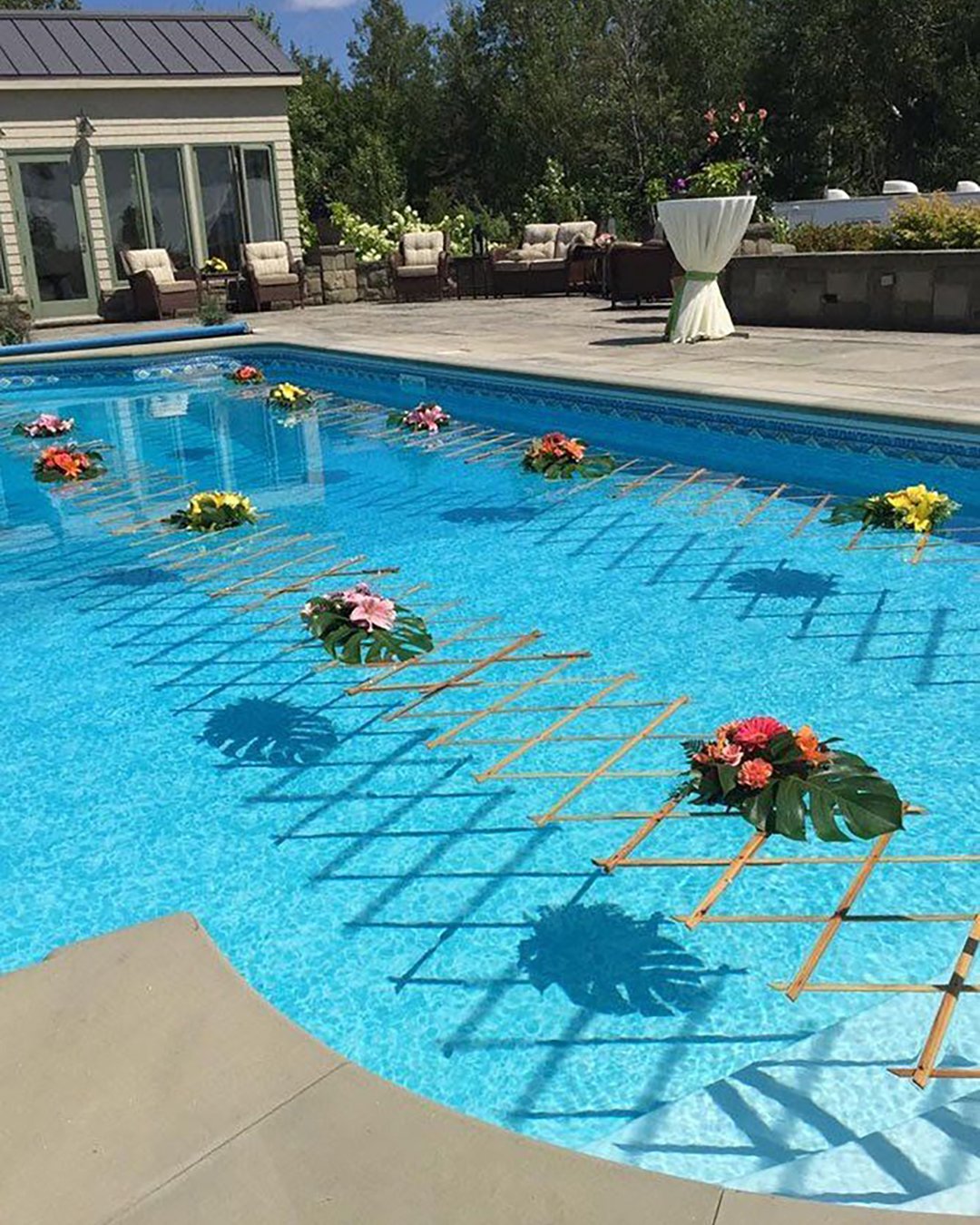 Floating Pool Decorations For Wedding Or Party Hairstyles Drawings : Backyard Wedding Ceremonies And Receptions Pool Wedding Backyard Wedding Pool Outdoor Wedding : Floating pool decorations for wedding or party hairstyles drawings.