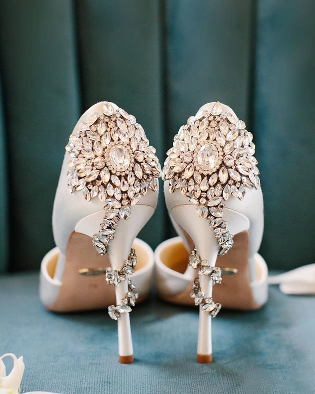 wedding shoes crystal vintage with heels annaperevertaylo