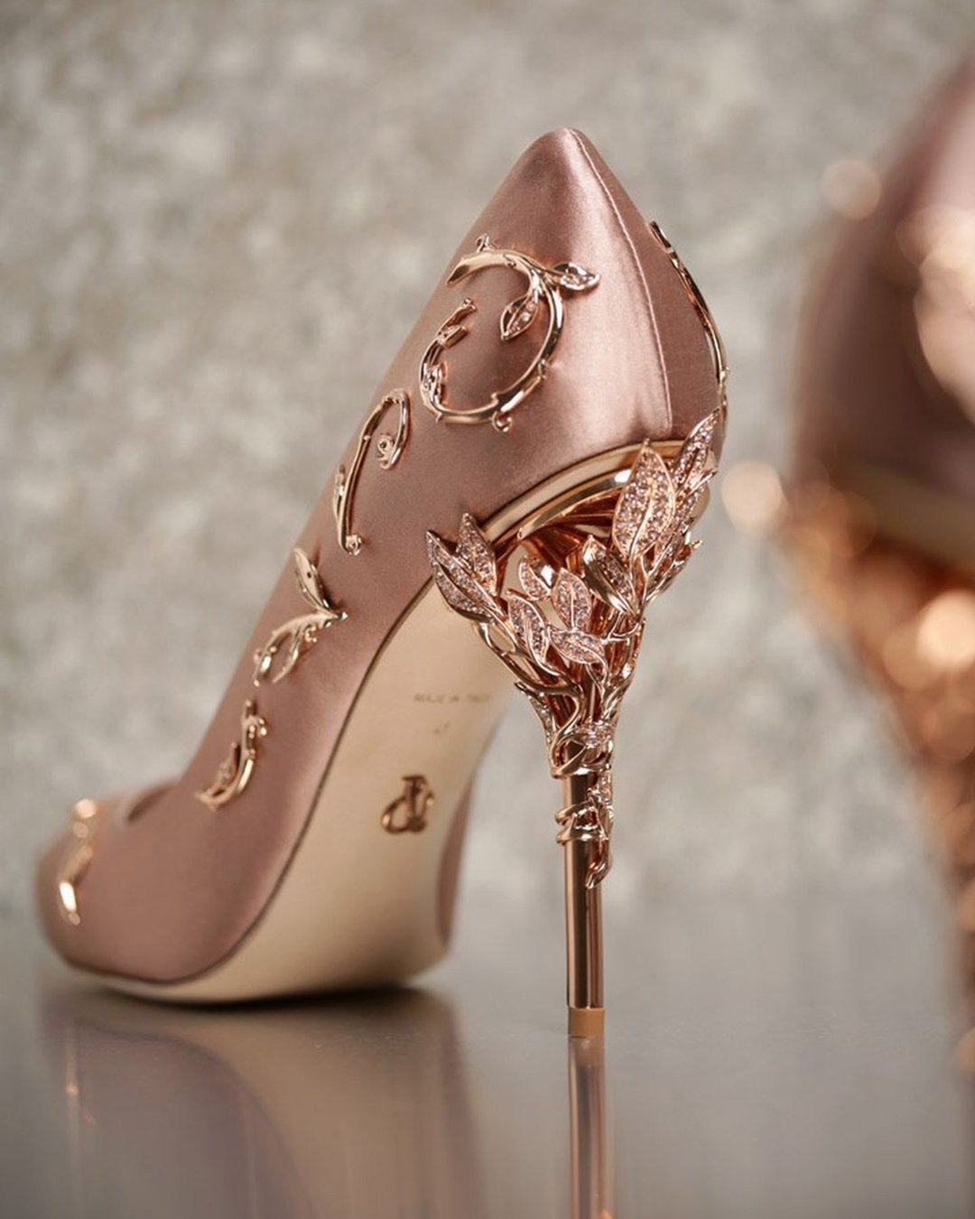 wedding shoes vintage rose gold with heels ralph russo