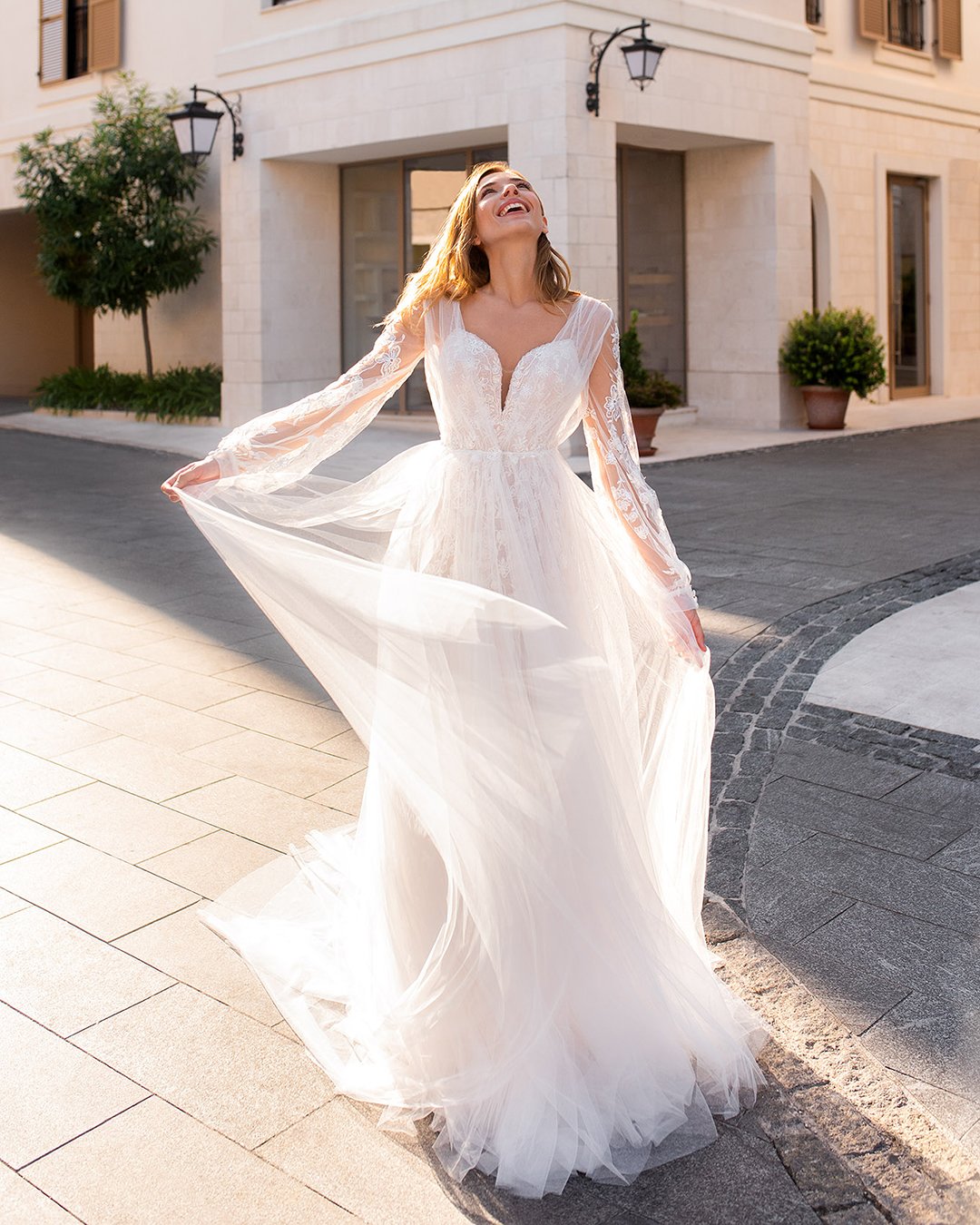 a line wedding dresses with sleeves lace karlozi