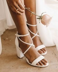 white beach heels