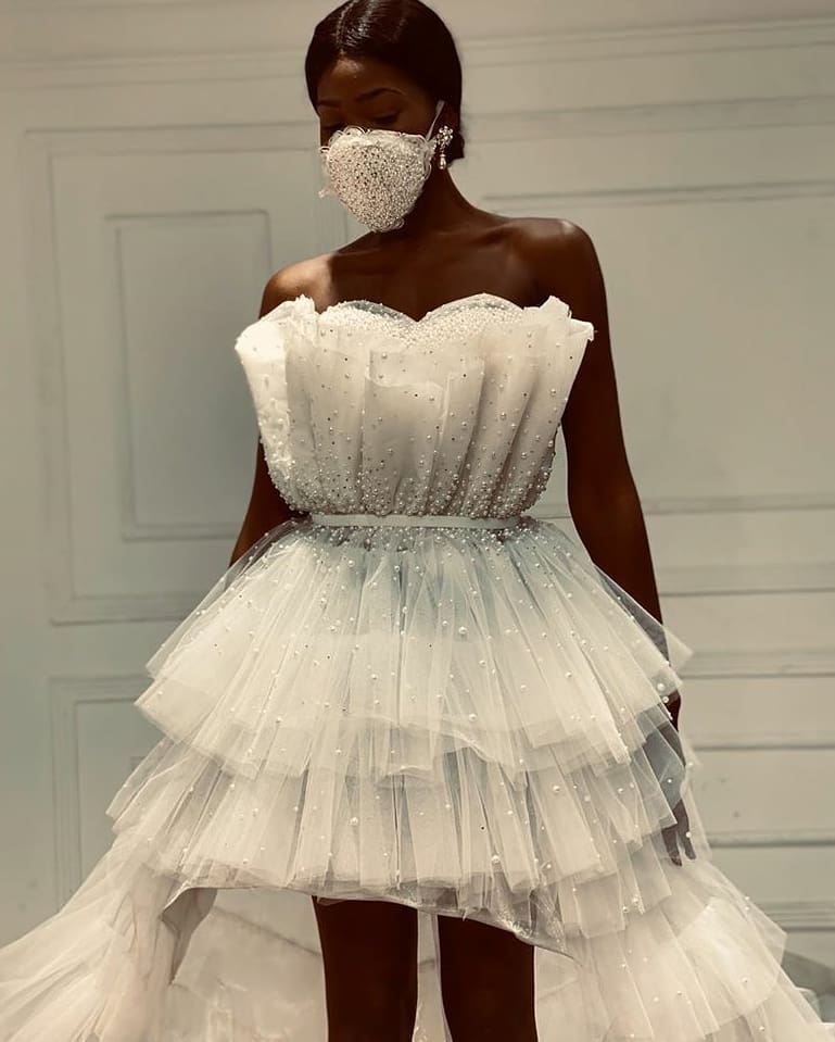 bridal survival mask dress
