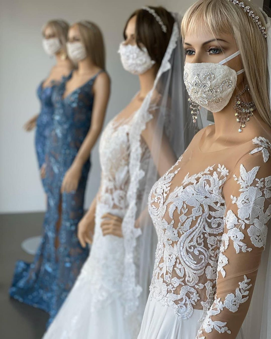 bridal survival mask dress designs