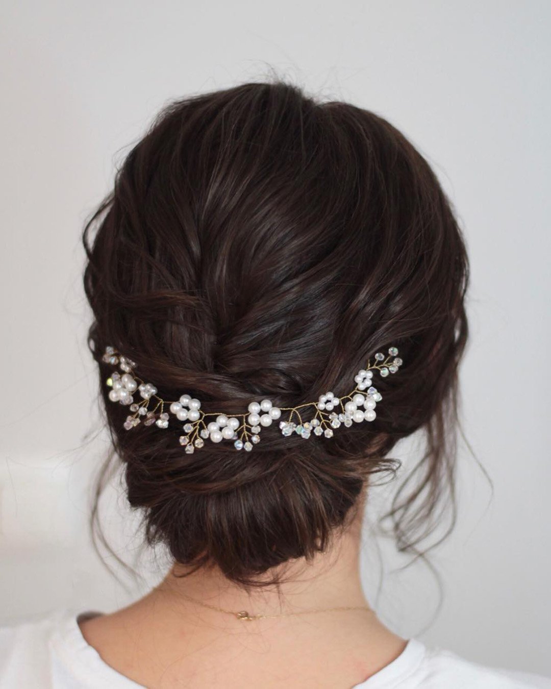 classic wedding hairstyles simple upfo with haircomb slmakeupandhair