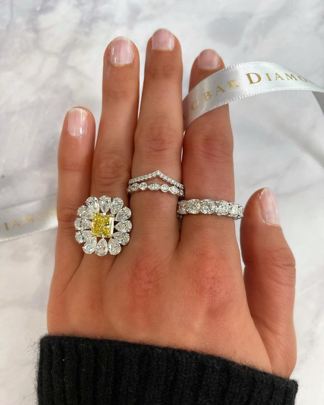 diamond engagement rings wedding ring set yellow diamond