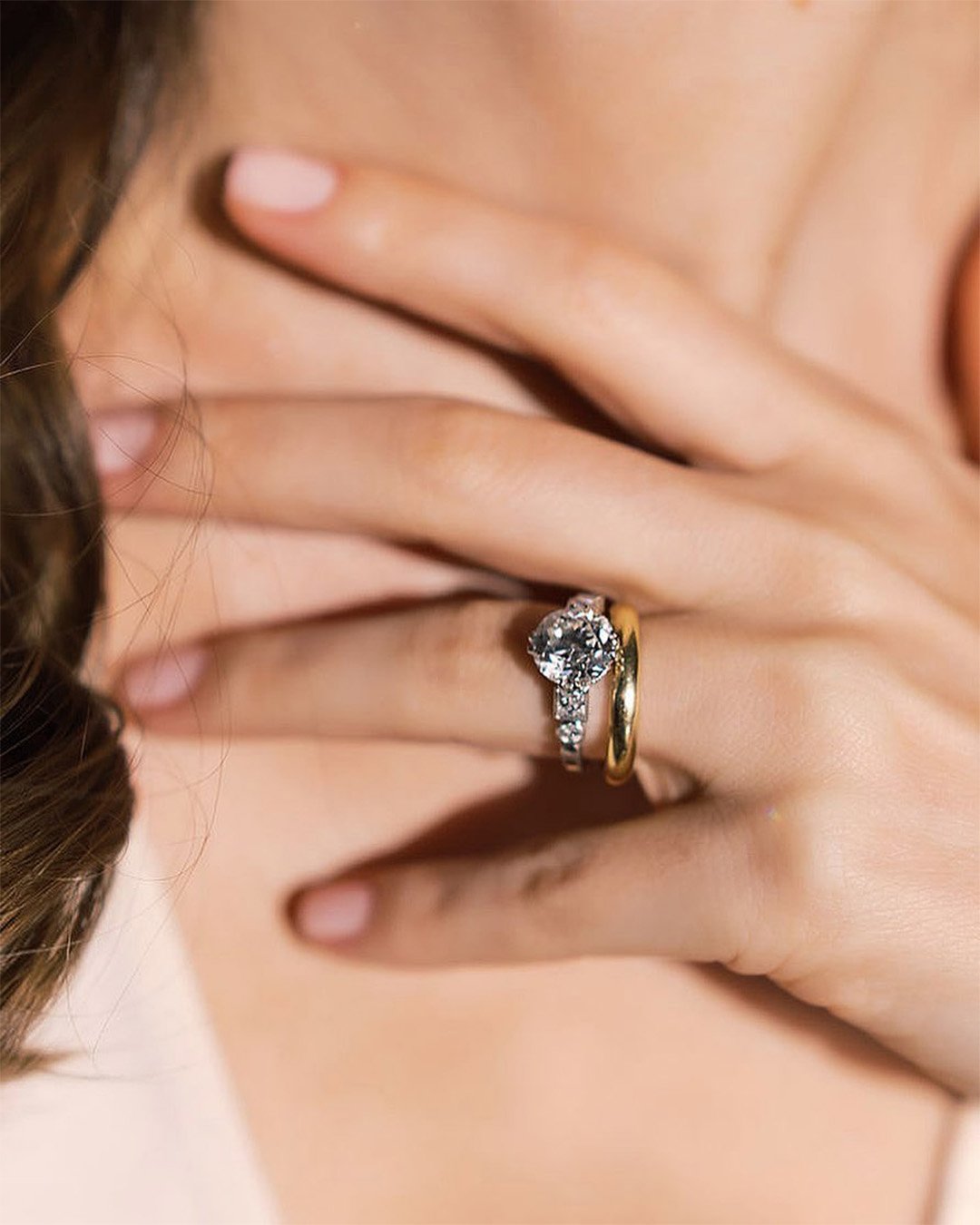 diamond engagement rings wedding set gold vintage