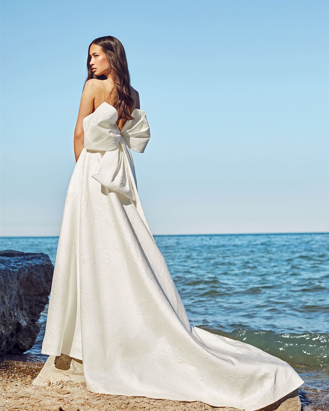 fashion wedding dresses a line with bow ines di santo