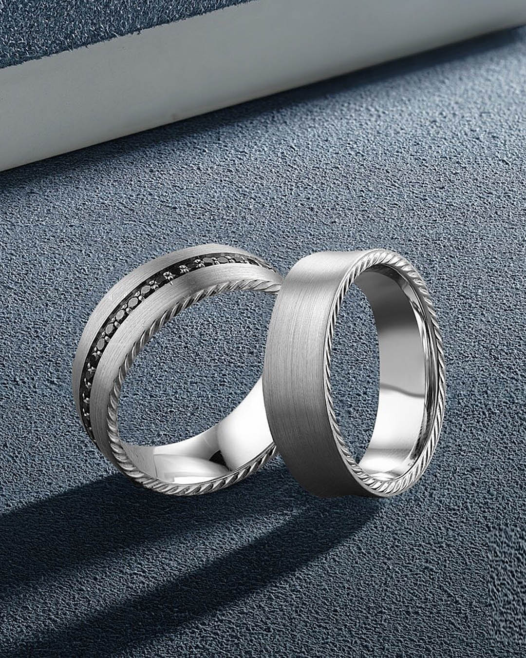modern wedding rings couple classic rings white gold