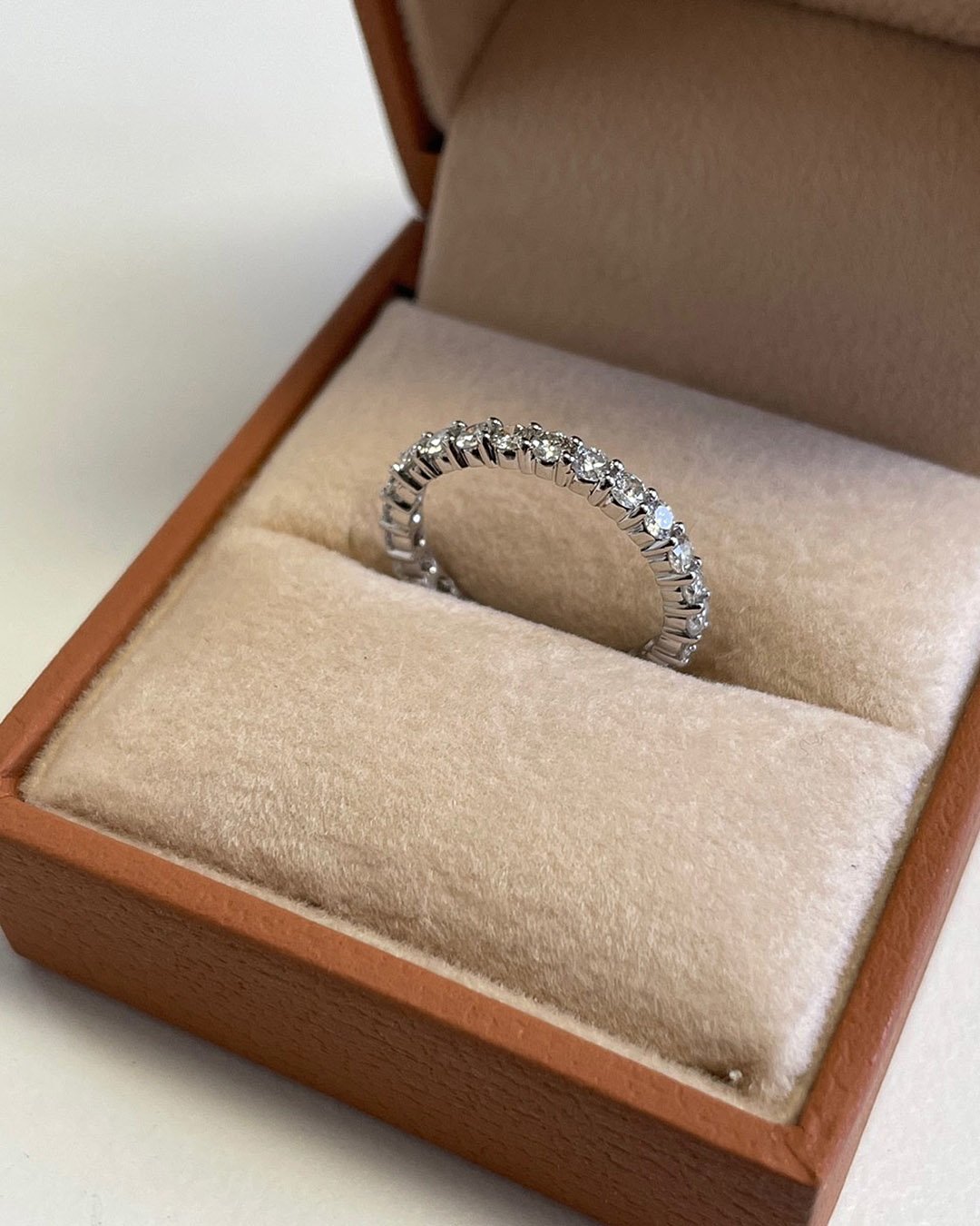 modern wedding rings diamond band in white gold