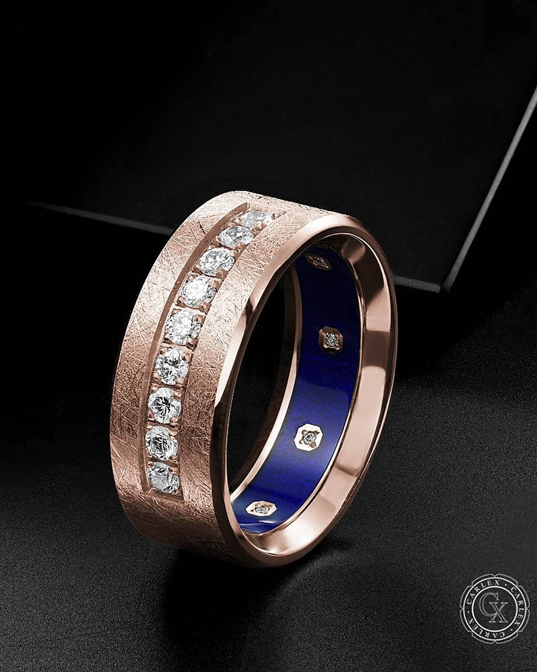 modern wedding rings diamonds rose gold wedding band