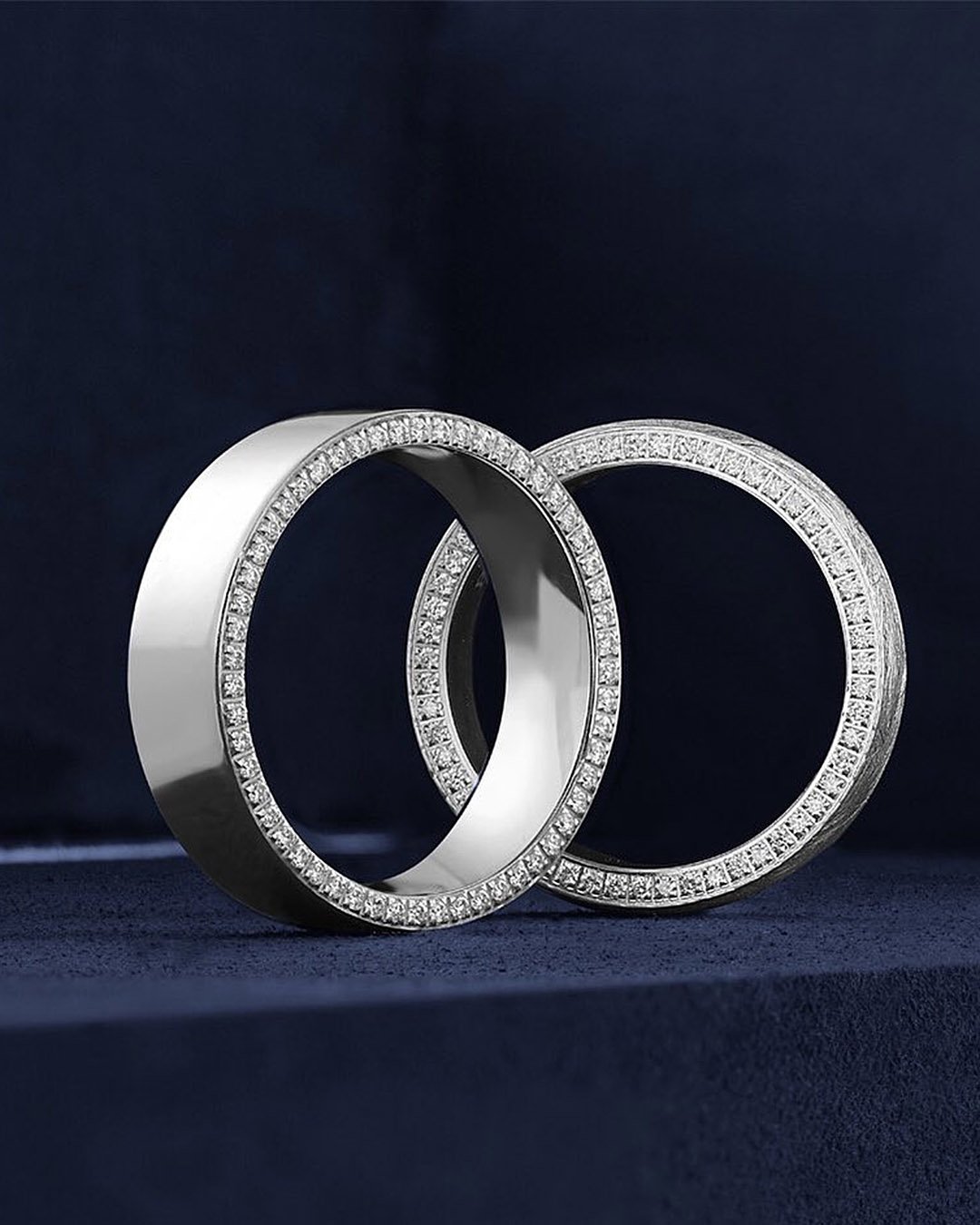 modern wedding rings white gold diamond wedding set