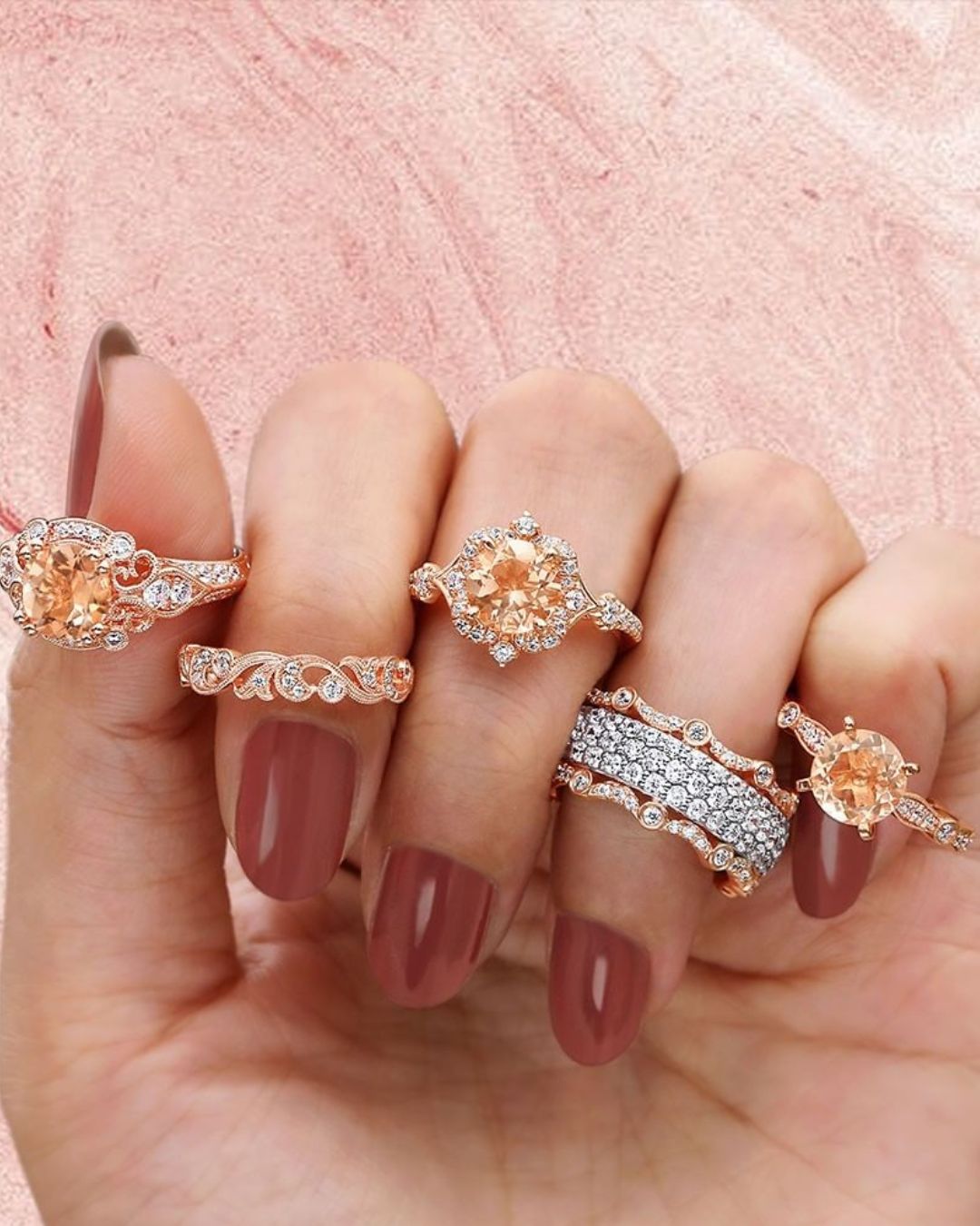 modern wedding rings women rose gold rings
