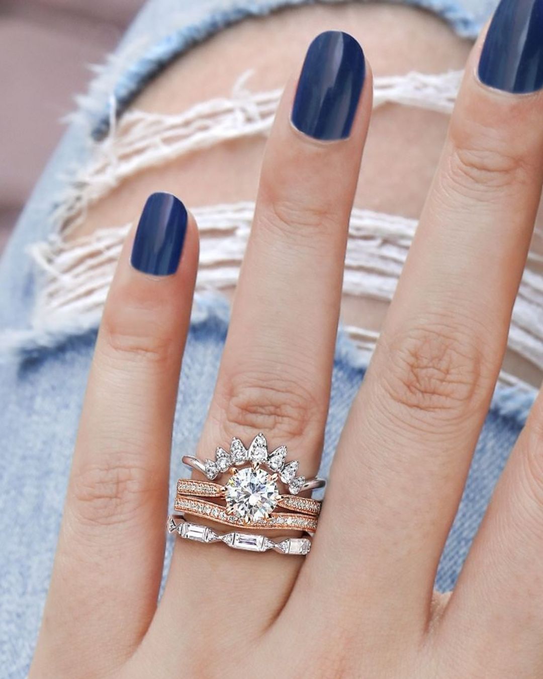 modern wedding rings women rose gold rings1