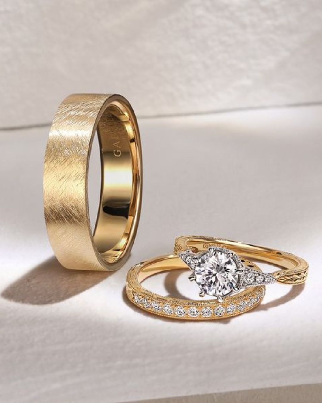 modern wedding rings women yellow gold rings2