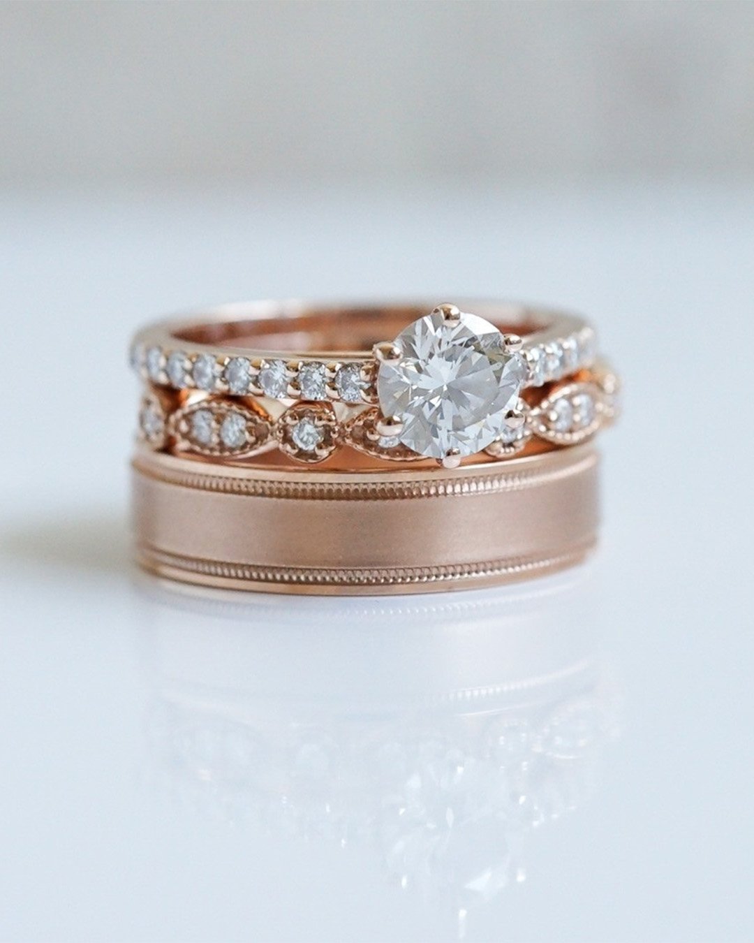 moissanite engagement rings rose gold rings