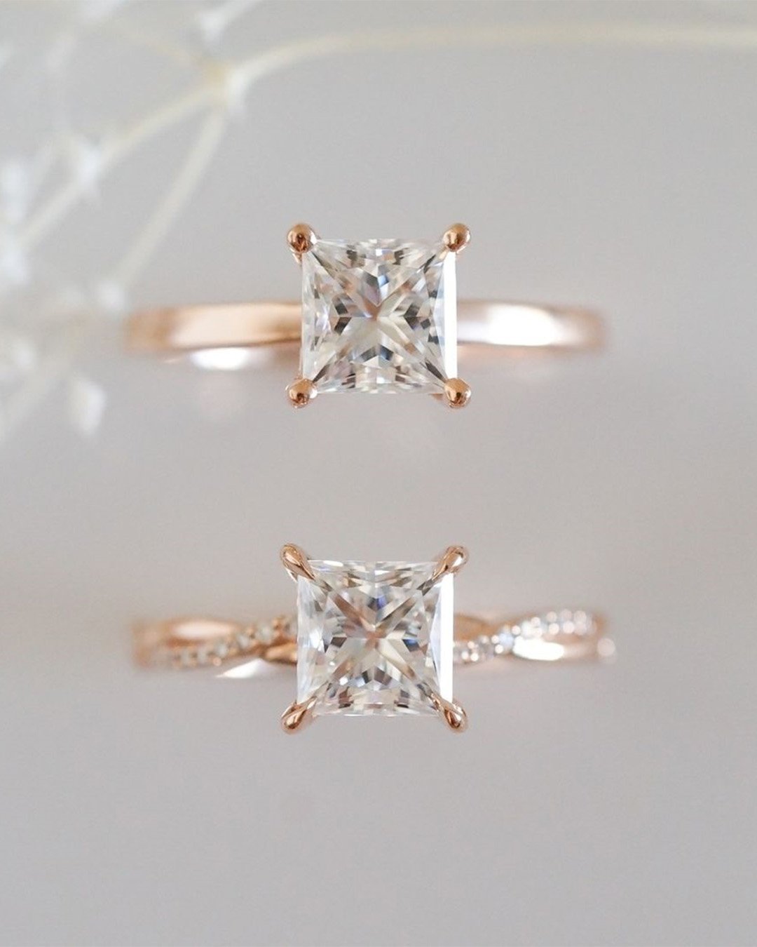 moissanite engagement rings rose gold rings solitaire