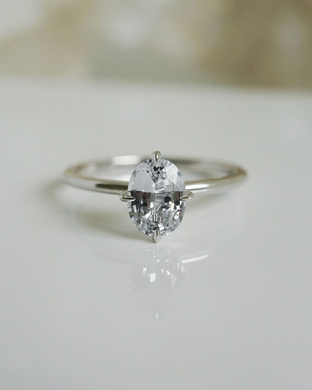 moissanite engagement rings simple solitaire oval cut