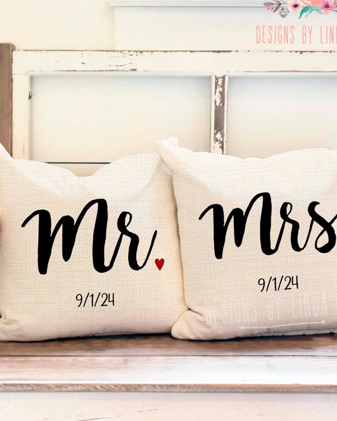 Personalised Love 4 Large Cushion New Home Marriage Family Name GIft 