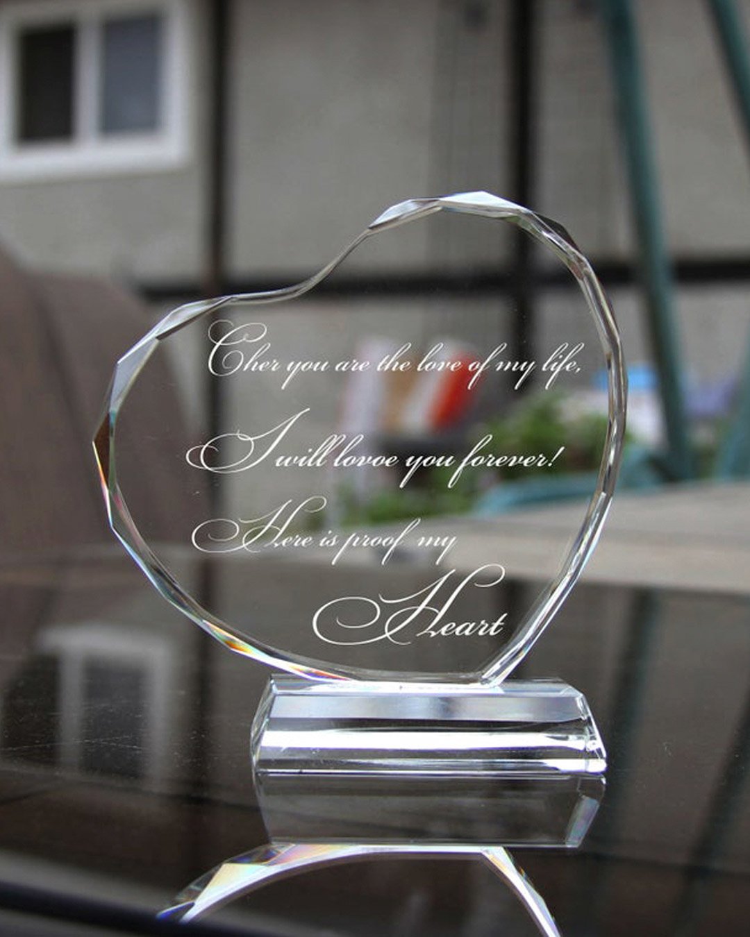 personalized wedding gifts heart glass parents