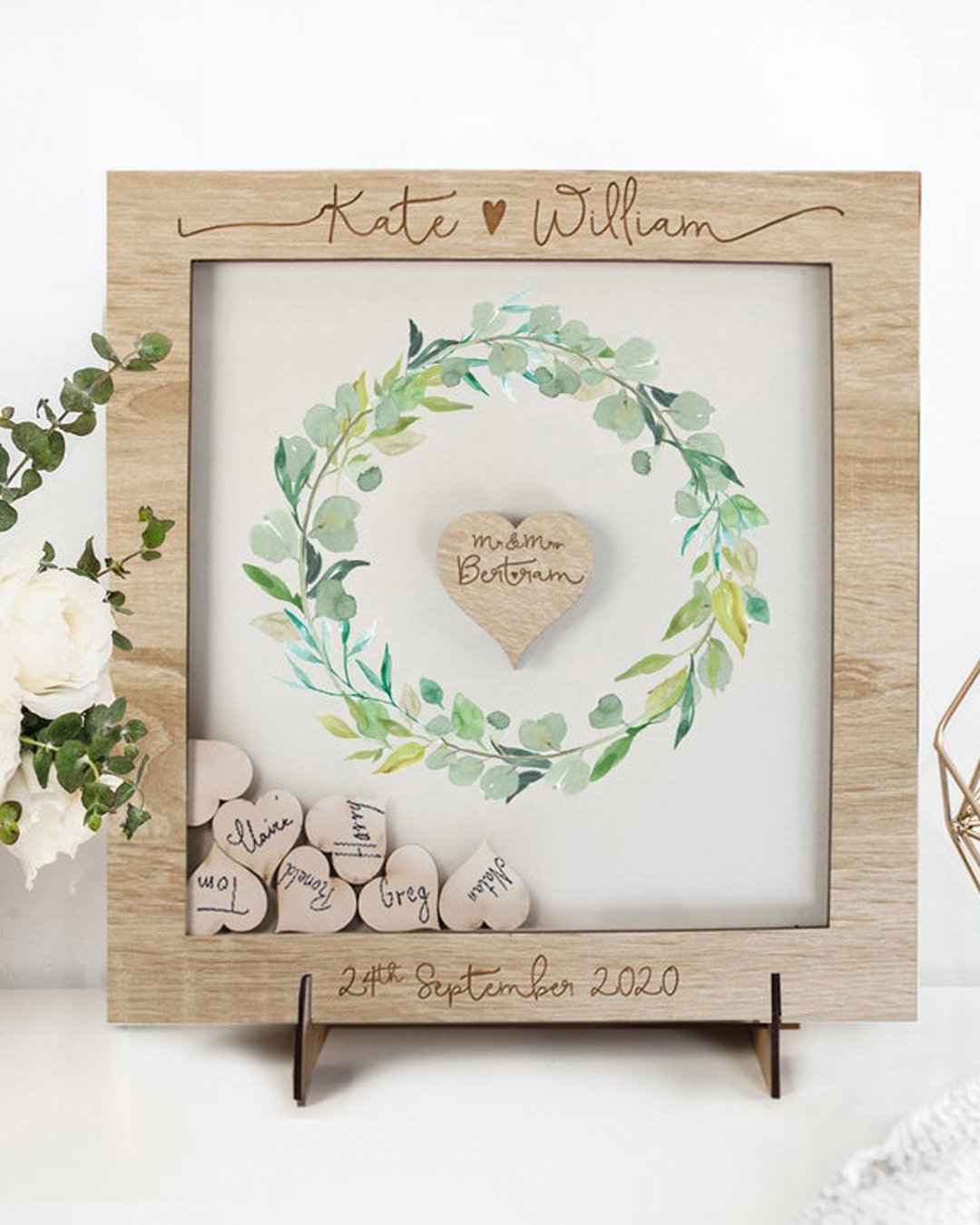personalized wedding gifts hearts in frame
