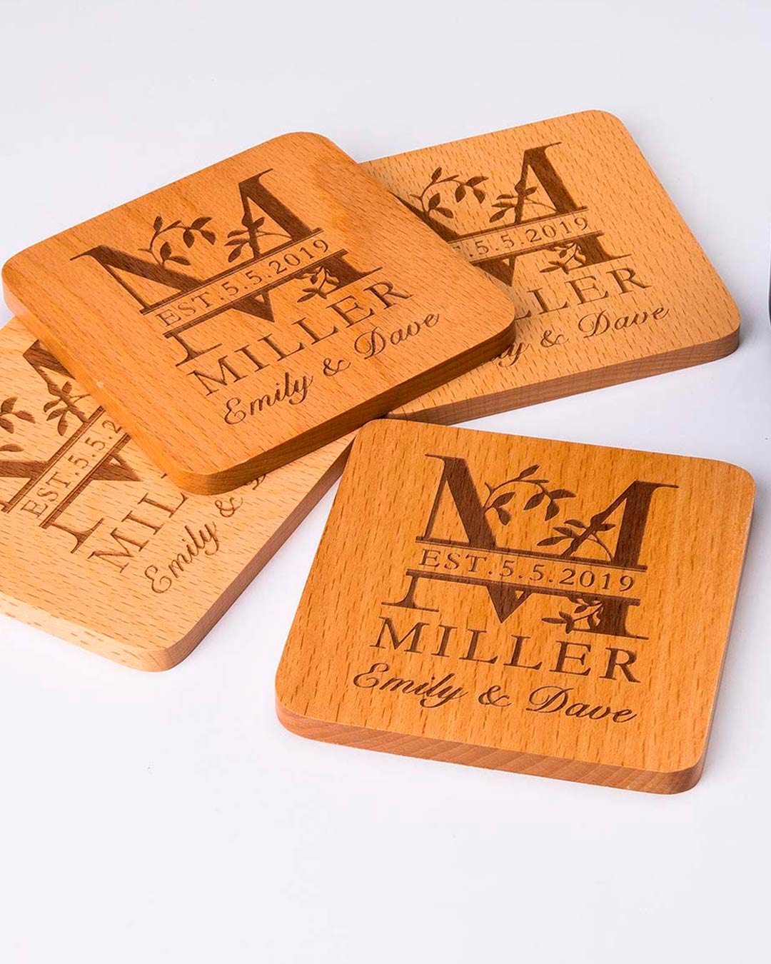 personalized wedding gifts wooden coasters