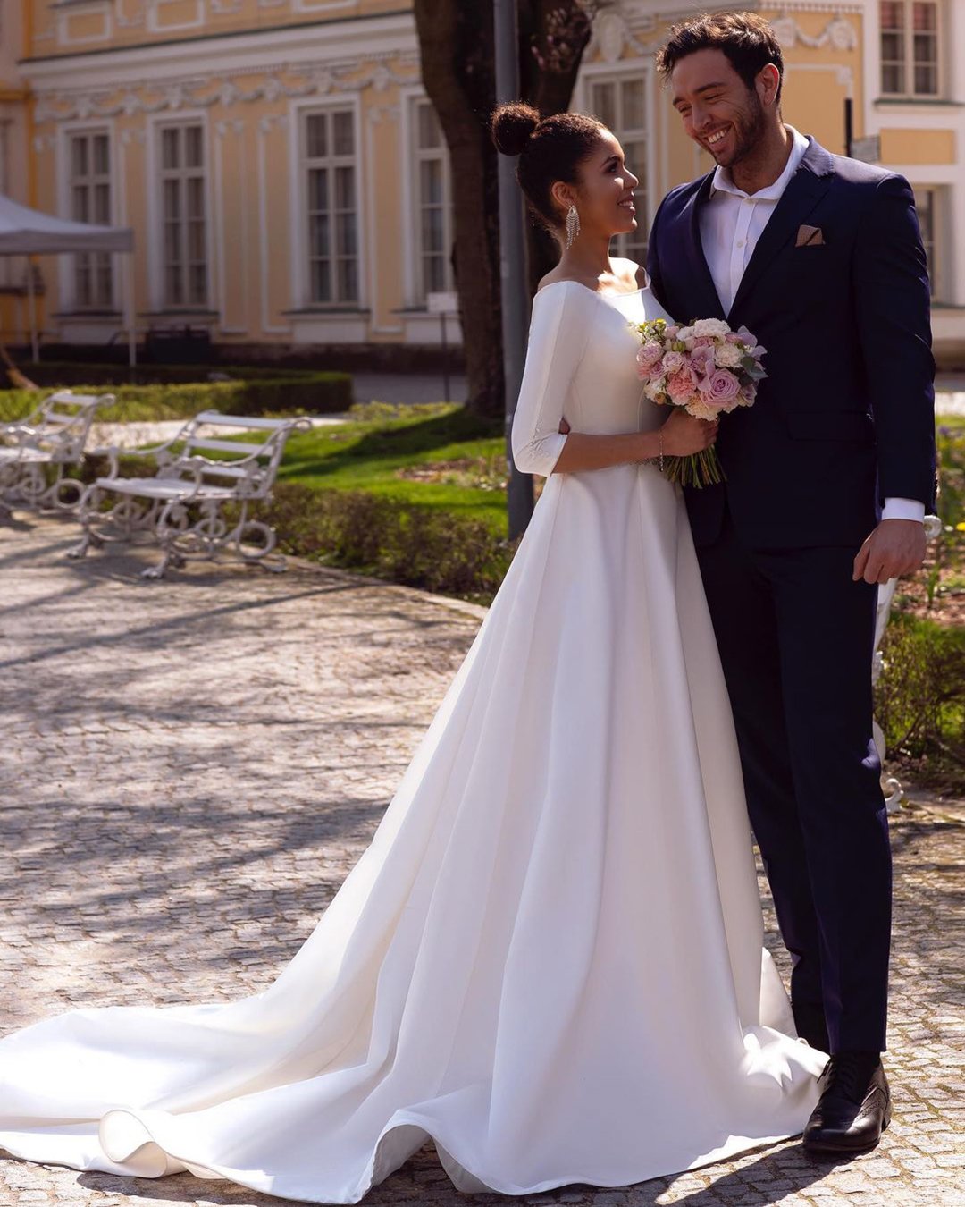 simple wedding dresses elegant with long sleeves modest tinavalerdi